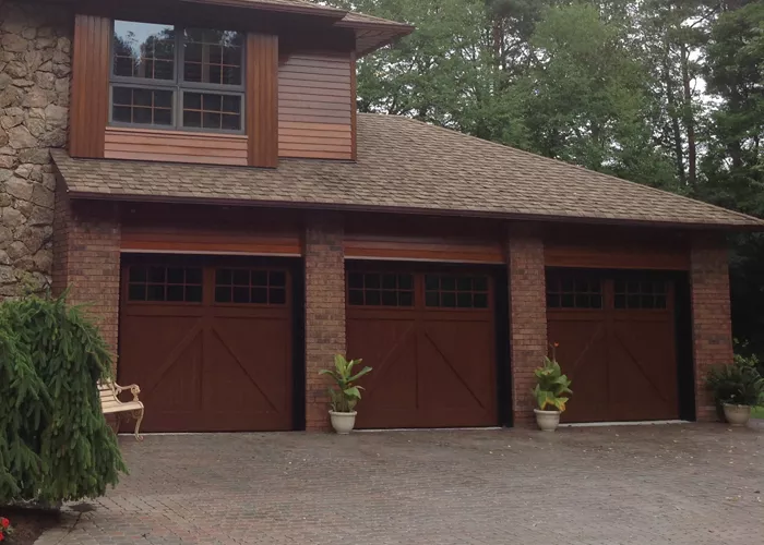 Wooden doors, Cedar door and overlays, 8' x 7', Stained