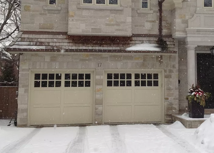 Wooden doors, Wood with cedar strips, 8' x 7', Taupe